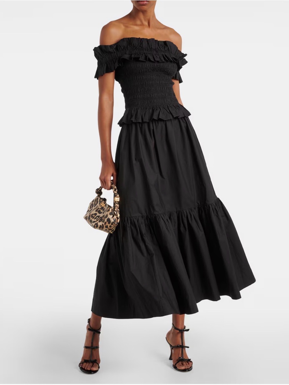 Ganni Cotton Poplin Midi Skirt